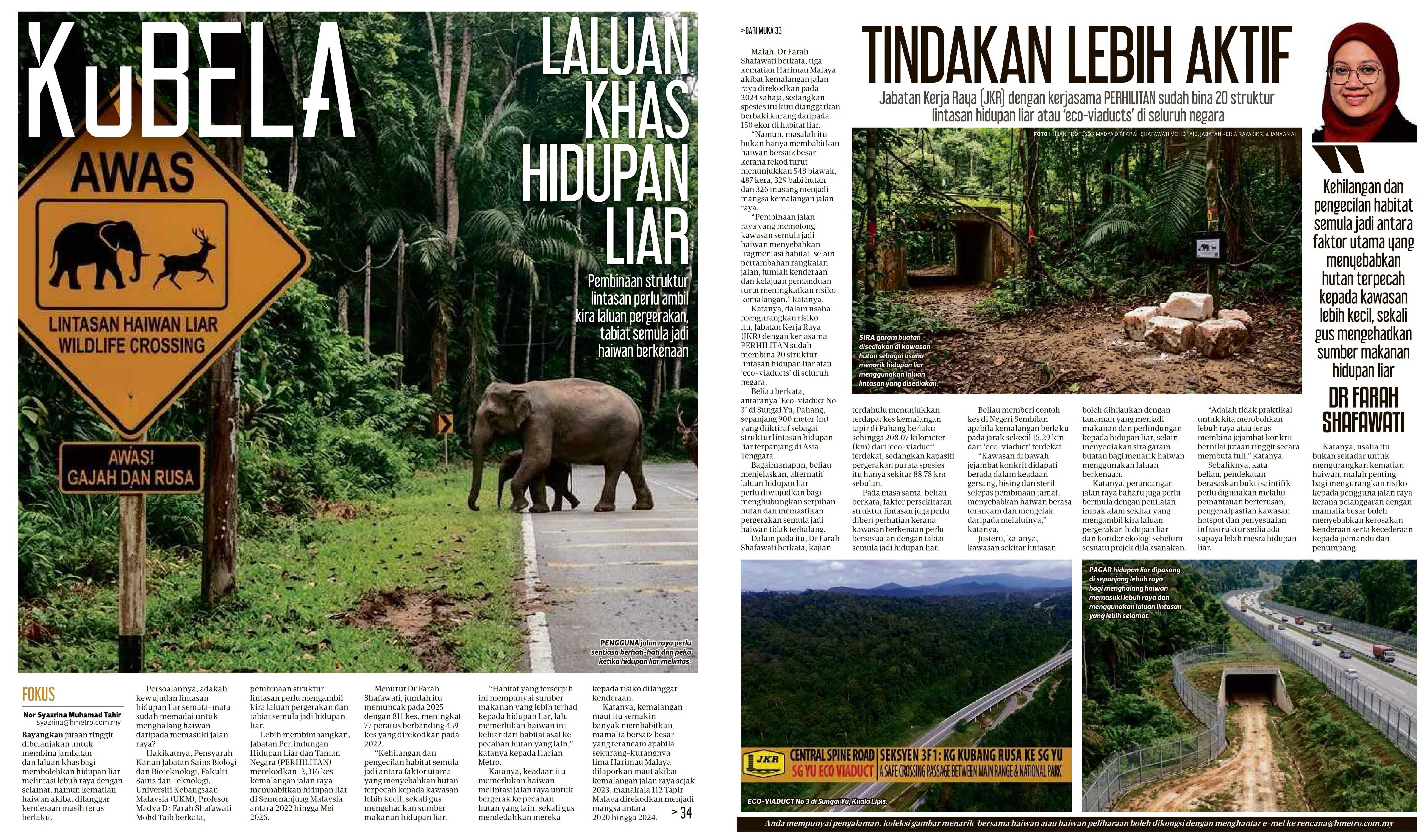 2 Sept 2026, Kuala Lumpur - Laluan Khas Hidupan Liar (Harian Metro)